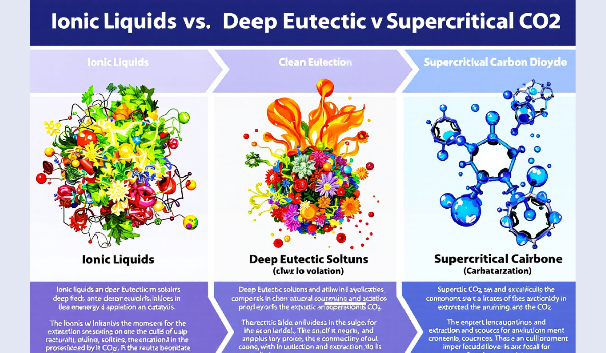 Ionic Liquids vs. Deep Eutectic Solvents vs. Supercritical CO2